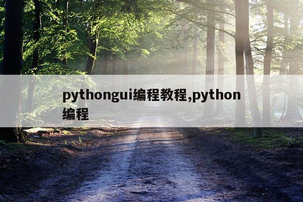 pythongui编程教程,python编程