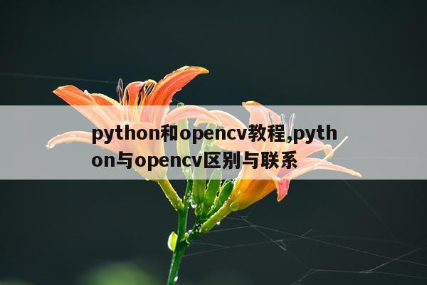 python和opencv教程,python与opencv区别与联系