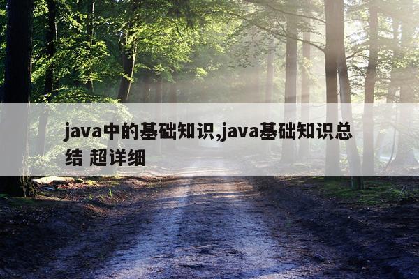 java中的基础知识,java基础知识总结 超详细