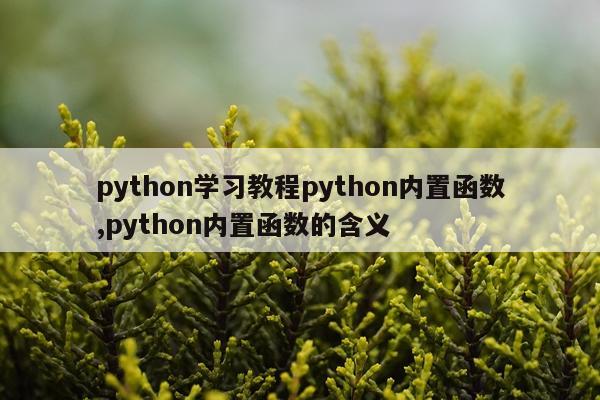 python学习教程python内置函数,python内置函数的含义