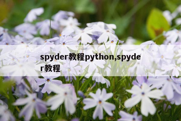 spyder教程python,spyder教程
