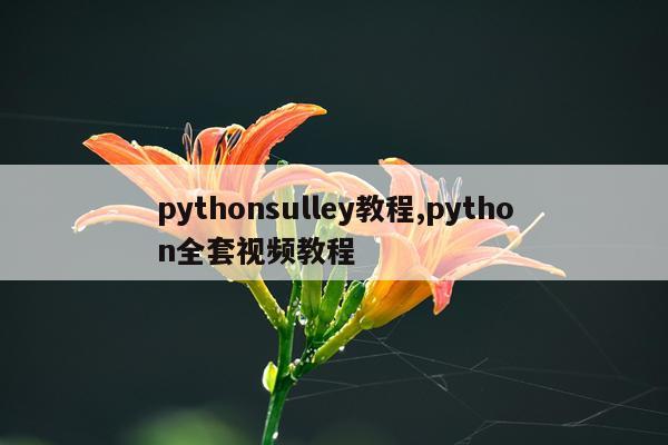 pythonsulley教程,python全套视频教程