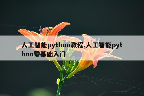 人工智能python教程,人工智能python零基础入门