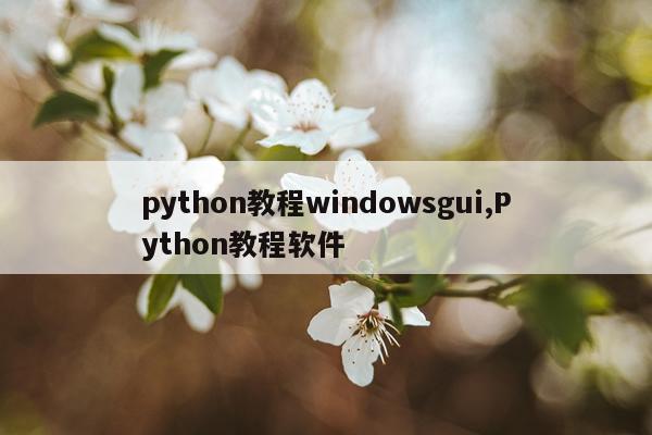 python教程windowsgui,Python教程软件