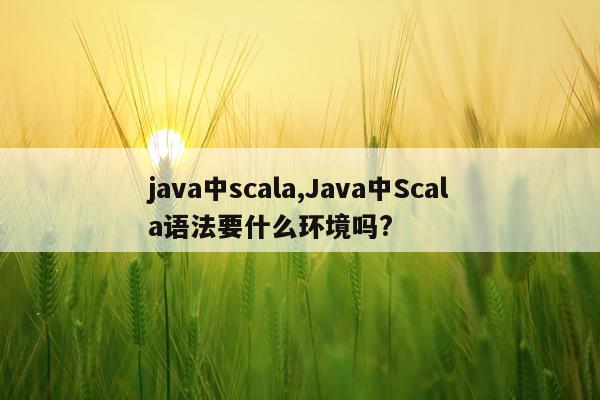 java中scala,Java中Scala语法要什么环境吗?
