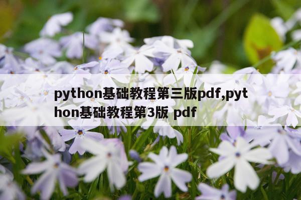 python基础教程第三版pdf,python基础教程第3版 pdf