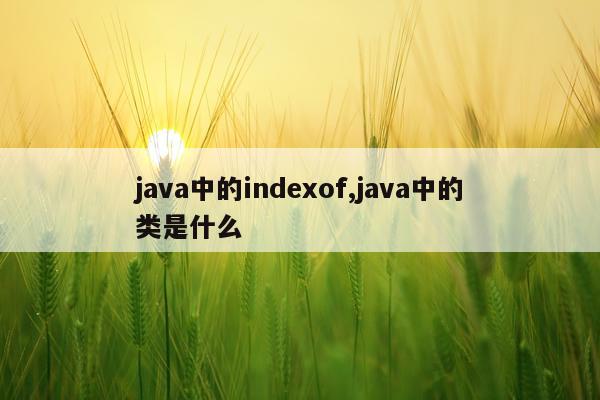 java中的indexof,java中的类是什么