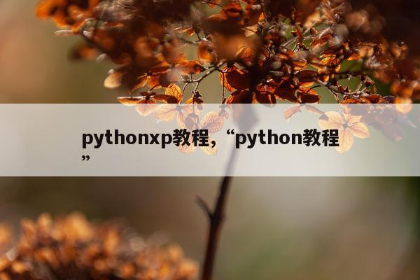 pythonxp教程,“python教程”
