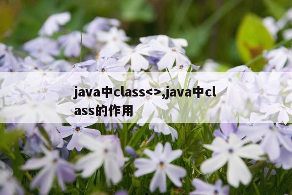 java中class,java中class的作用