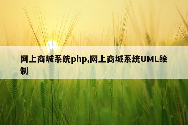 网上商城系统php,网上商城系统UML绘制