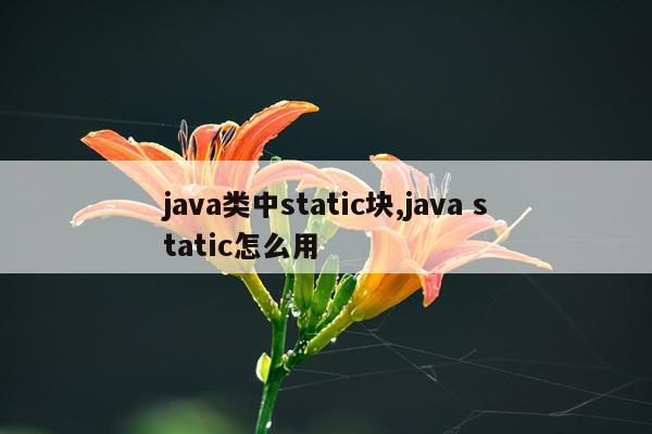 java类中static块,java static怎么用