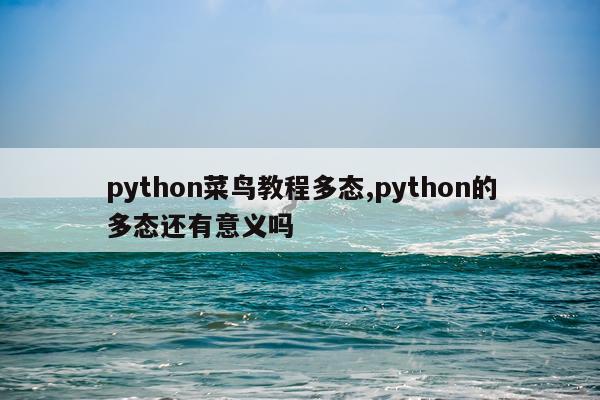 python菜鸟教程多态,python的多态还有意义吗