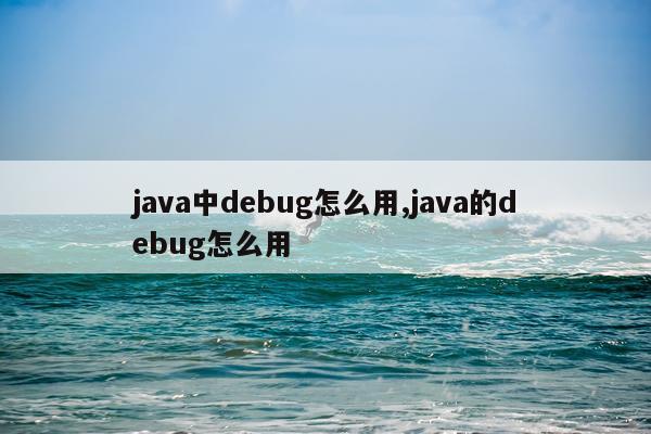 java中debug怎么用,java的debug怎么用