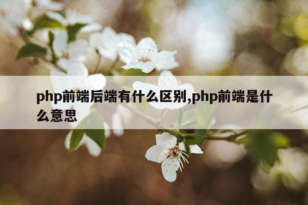 php前端后端有什么区别,php前端是什么意思