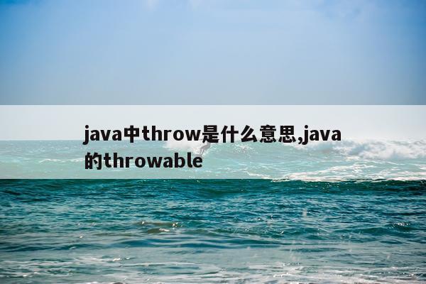 java中throw是什么意思,java的throwable
