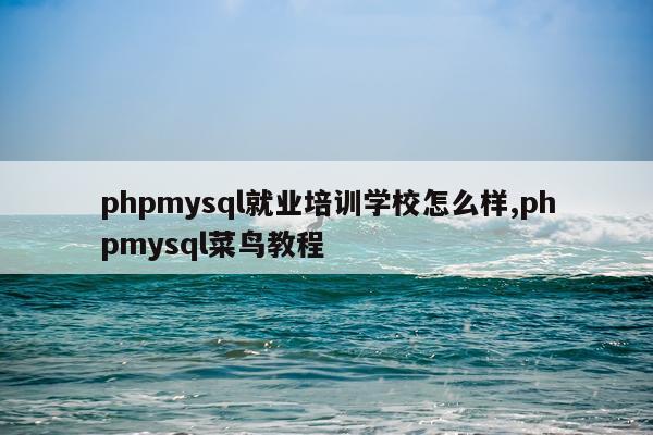 phpmysql就业培训学校怎么样,phpmysql菜鸟教程
