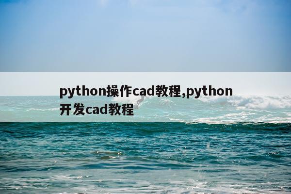 python操作cad教程,python开发cad教程