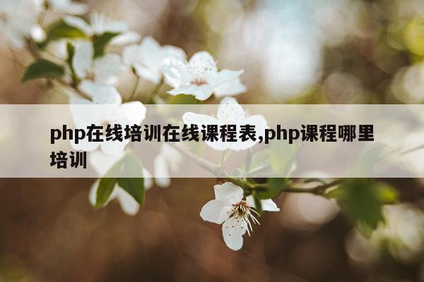 php在线培训在线课程表,php课程哪里培训