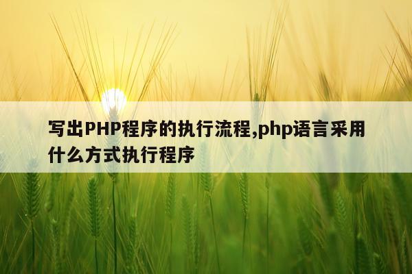 写出PHP程序的执行流程,php语言采用什么方式执行程序