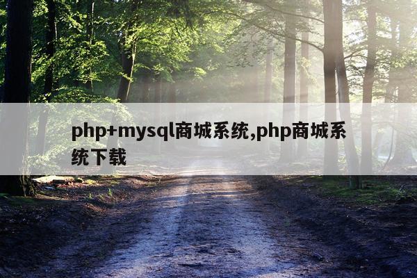 php+mysql商城系统,php商城系统下载
