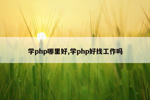 学php哪里好,学php好找工作吗