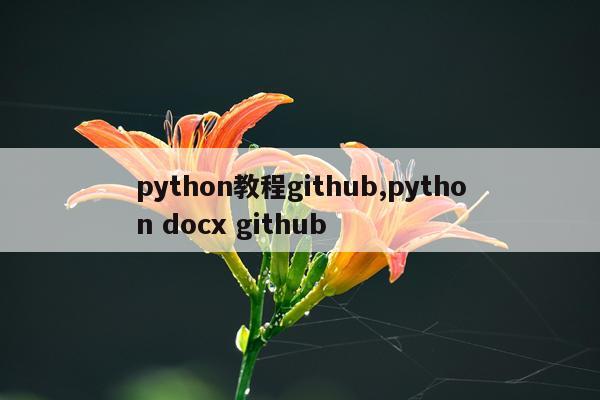 python教程github,python docx github