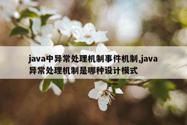 java中异常处理机制事件机制,java异常处理机制是哪种设计模式