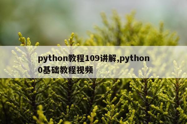 python教程109讲解,python0基础教程视频