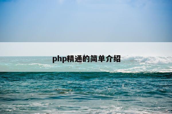php精通的简单介绍