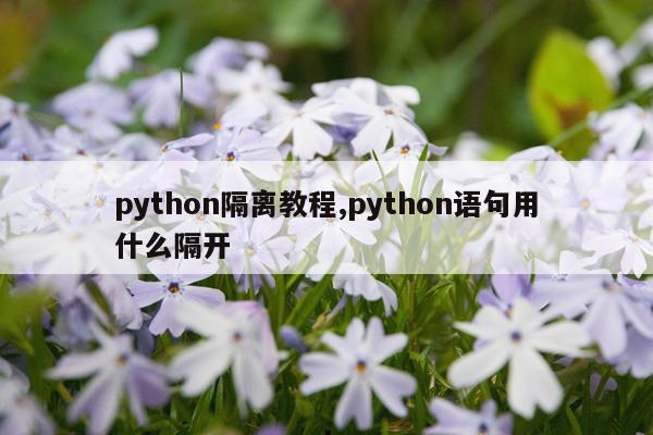 python隔离教程,python语句用什么隔开