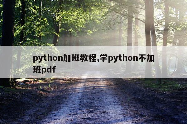 python加班教程,学python不加班pdf