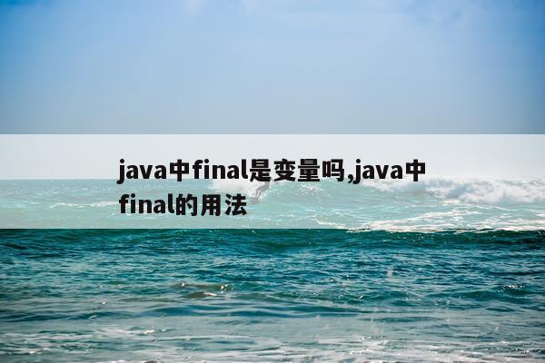 java中final是变量吗,java中final的用法