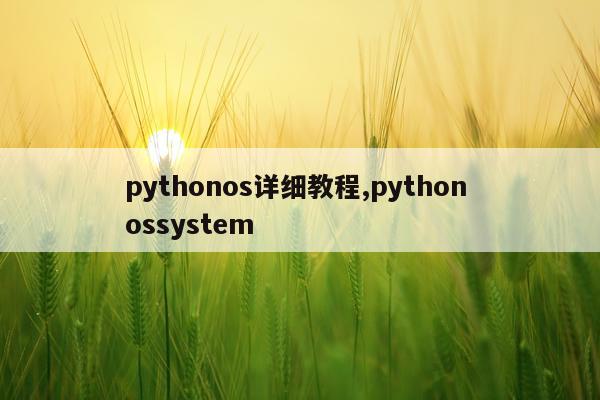 pythonos详细教程,python ossystem