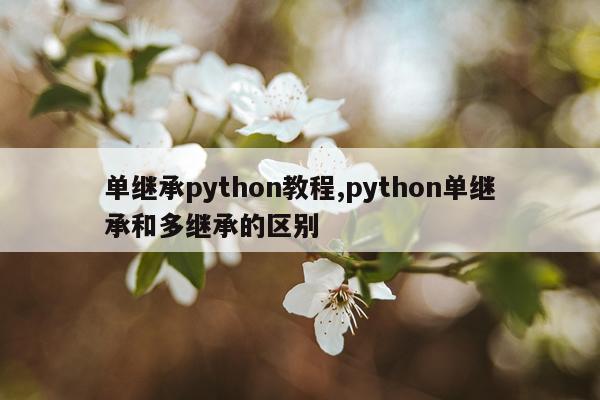 单继承python教程,python单继承和多继承的区别
