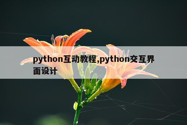 python互动教程,python交互界面设计