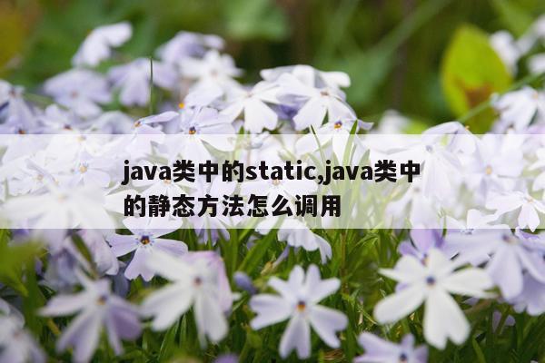 java类中的static,java类中的静态方法怎么调用