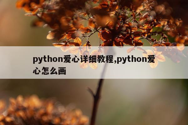 python爱心详细教程,python爱心怎么画