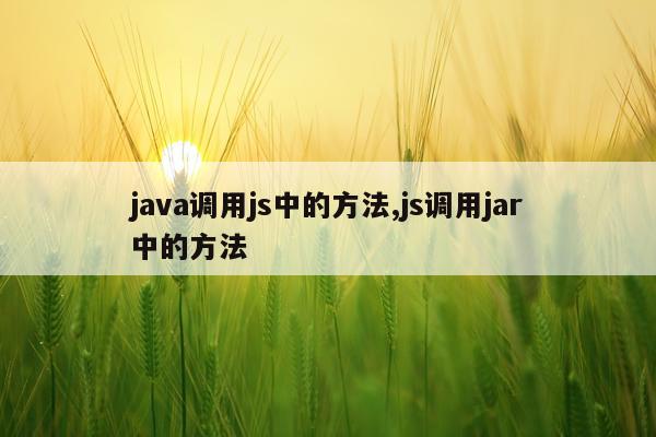 java调用js中的方法,js调用jar中的方法