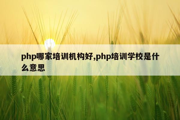php哪家培训机构好,php培训学校是什么意思