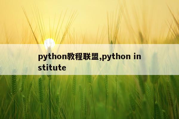 python教程联盟,python institute