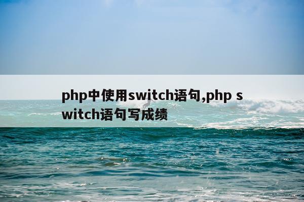php中使用switch语句,php switch语句写成绩