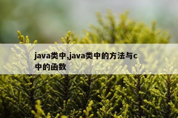 java类中,java类中的方法与c  中的函数