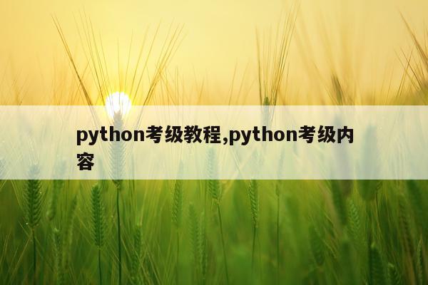 python考级教程,python考级内容