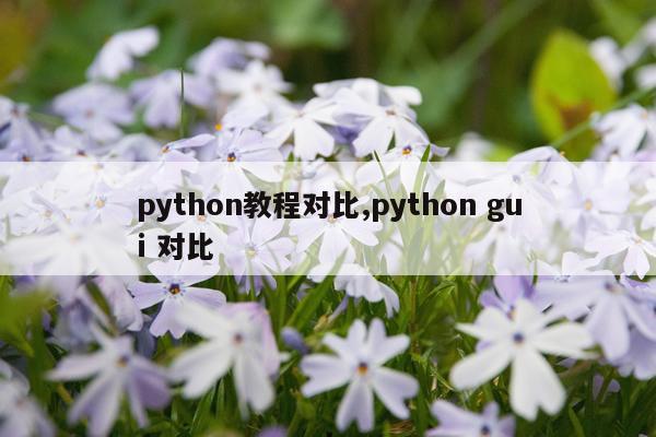 python教程对比,python gui 对比