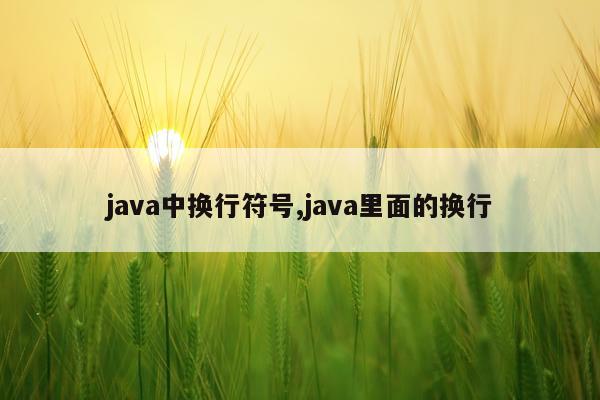 java中换行符号,java里面的换行