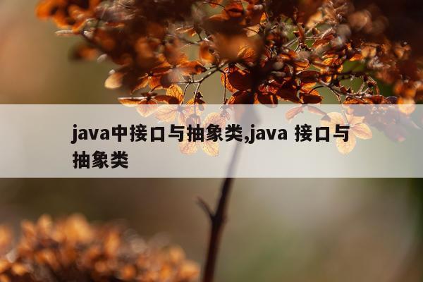 java中接口与抽象类,java 接口与抽象类
