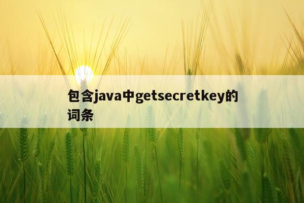 包含java中getsecretkey的词条