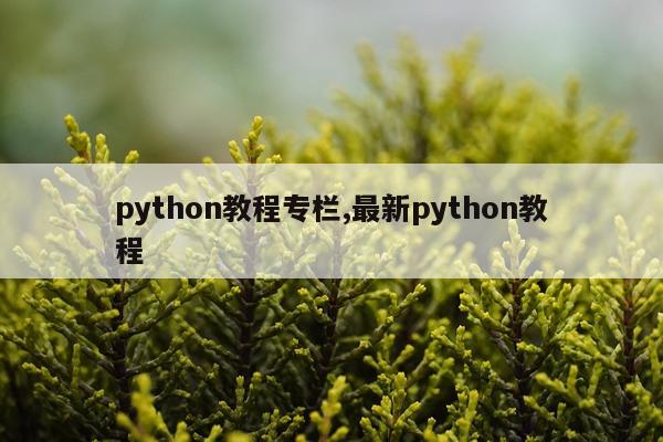 python教程专栏,最新python教程