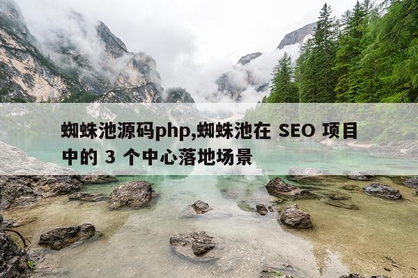 蜘蛛池源码php,蜘蛛池在 SEO 项目中的 3 个中心落地场景