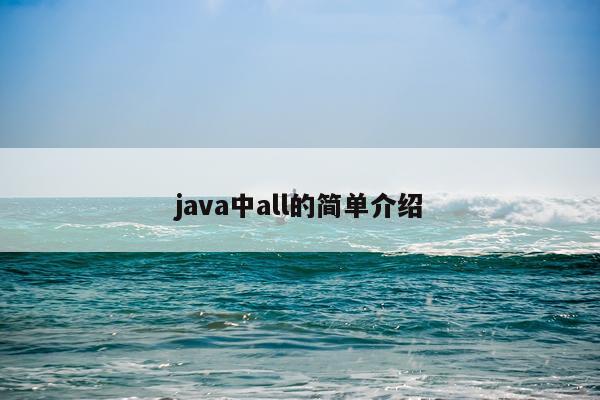 java中all的简单介绍